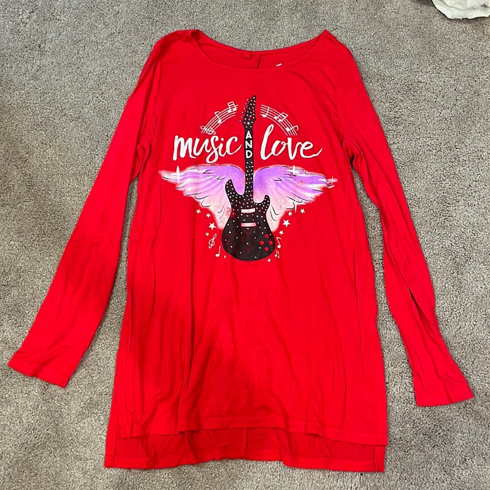 Justice red long sleeve shirt